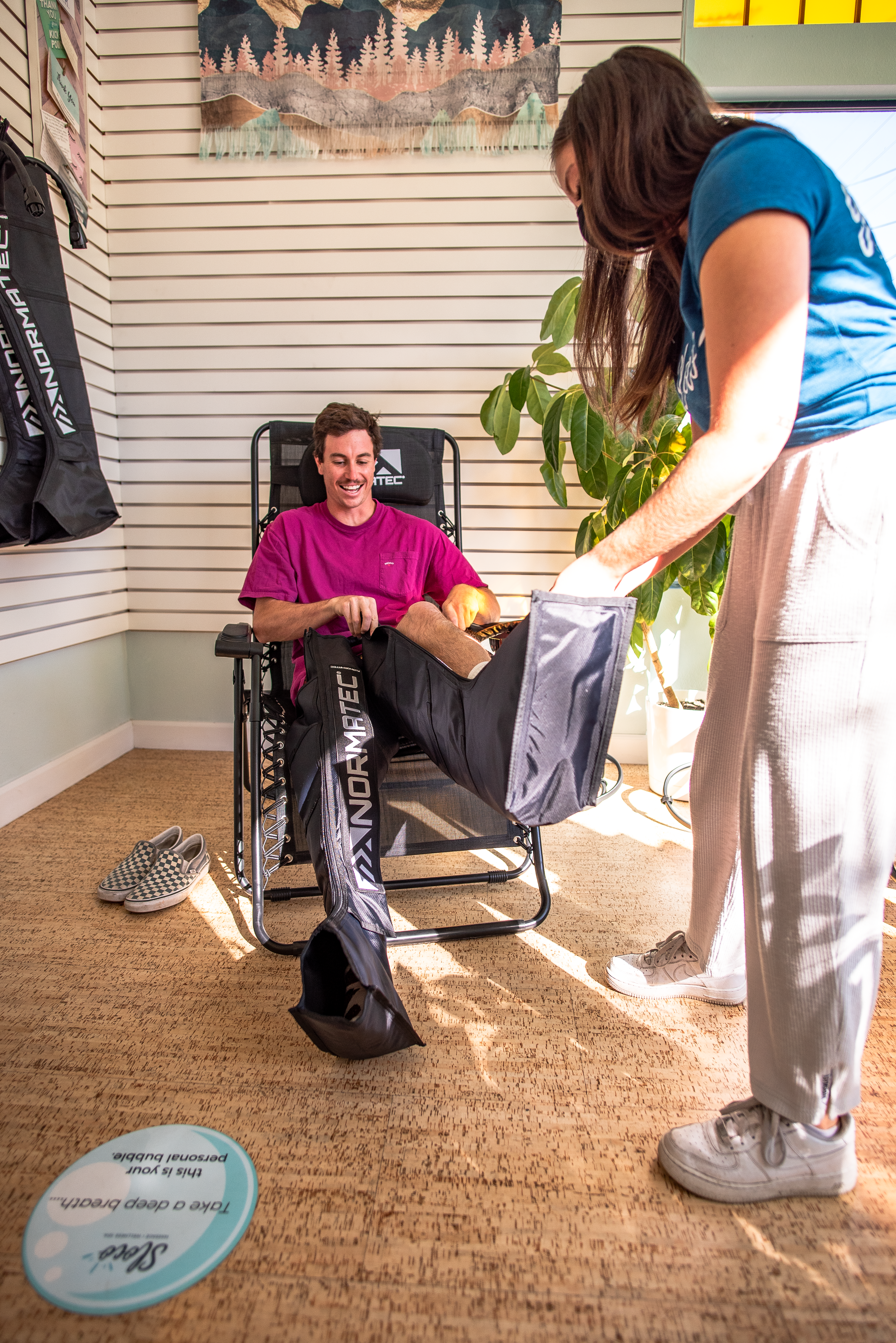 man in compression therapy 