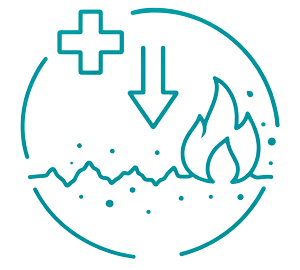 Symbol representing a reduction of inflammation